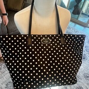 Kate Spade Black Polka Dot Tote Bag